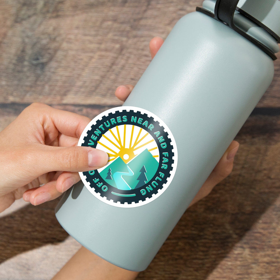 Game For Adventure Series, Off On Adventures Near And Far Flung, Vinyl Sticker Sticker Lantern Press 