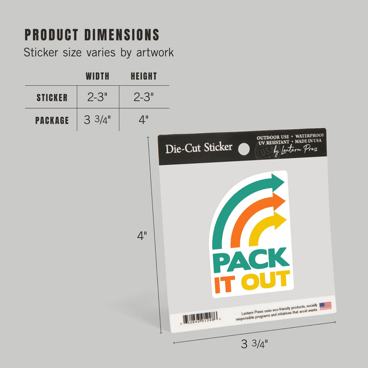 Game For Adventure Series, Pack It Out, Vinyl Sticker Sticker Lantern Press 