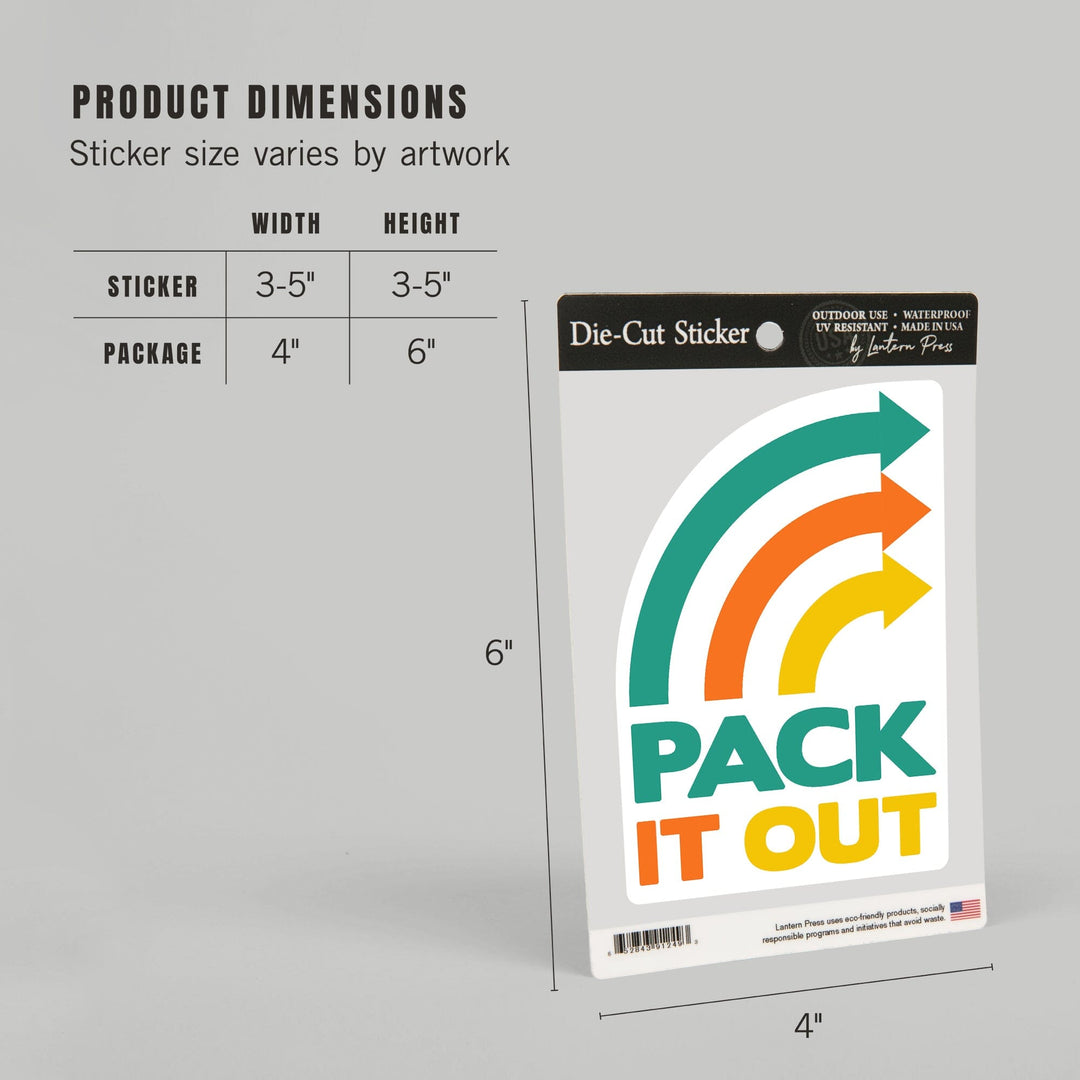 Game For Adventure Series, Pack It Out, Vinyl Sticker Sticker Lantern Press 