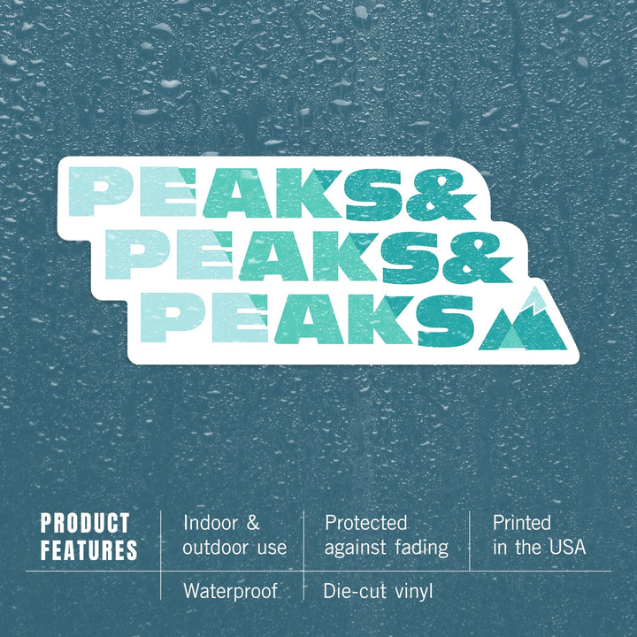 Game For Adventure Series, Peaks And Peaks, Vinyl Sticker Sticker Lantern Press 