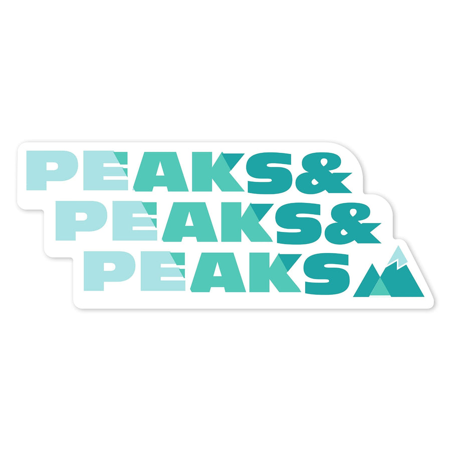 Game For Adventure Series, Peaks And Peaks, Vinyl Sticker Sticker Lantern Press 
