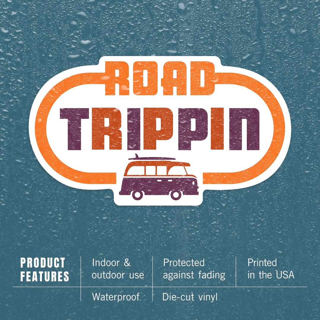 Game For Adventure Series, Road Trippin, Vinyl Sticker Sticker Lantern Press 