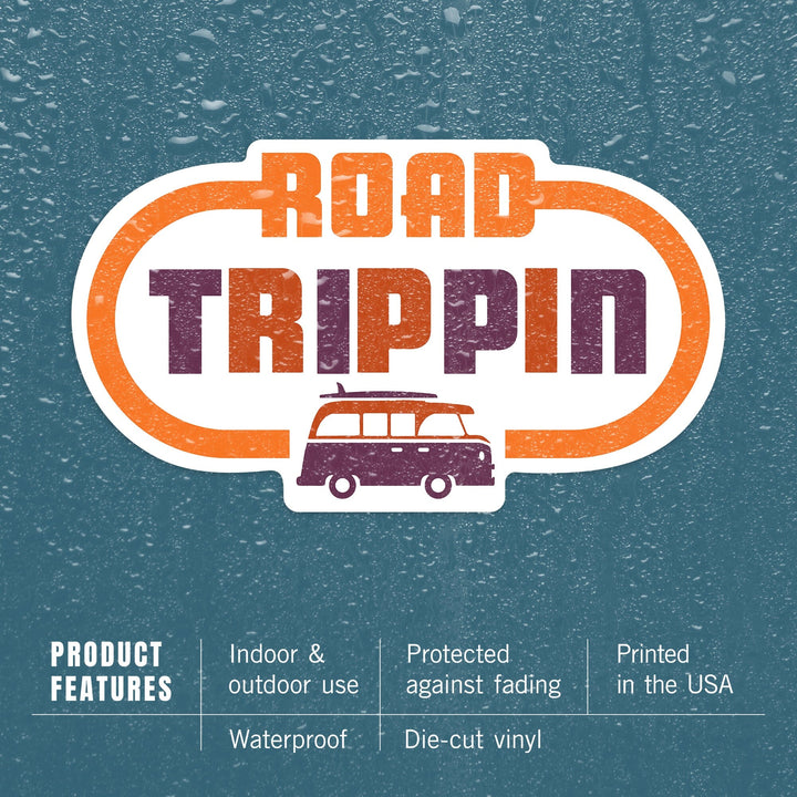 Game For Adventure Series, Road Trippin, Vinyl Sticker Sticker Lantern Press 