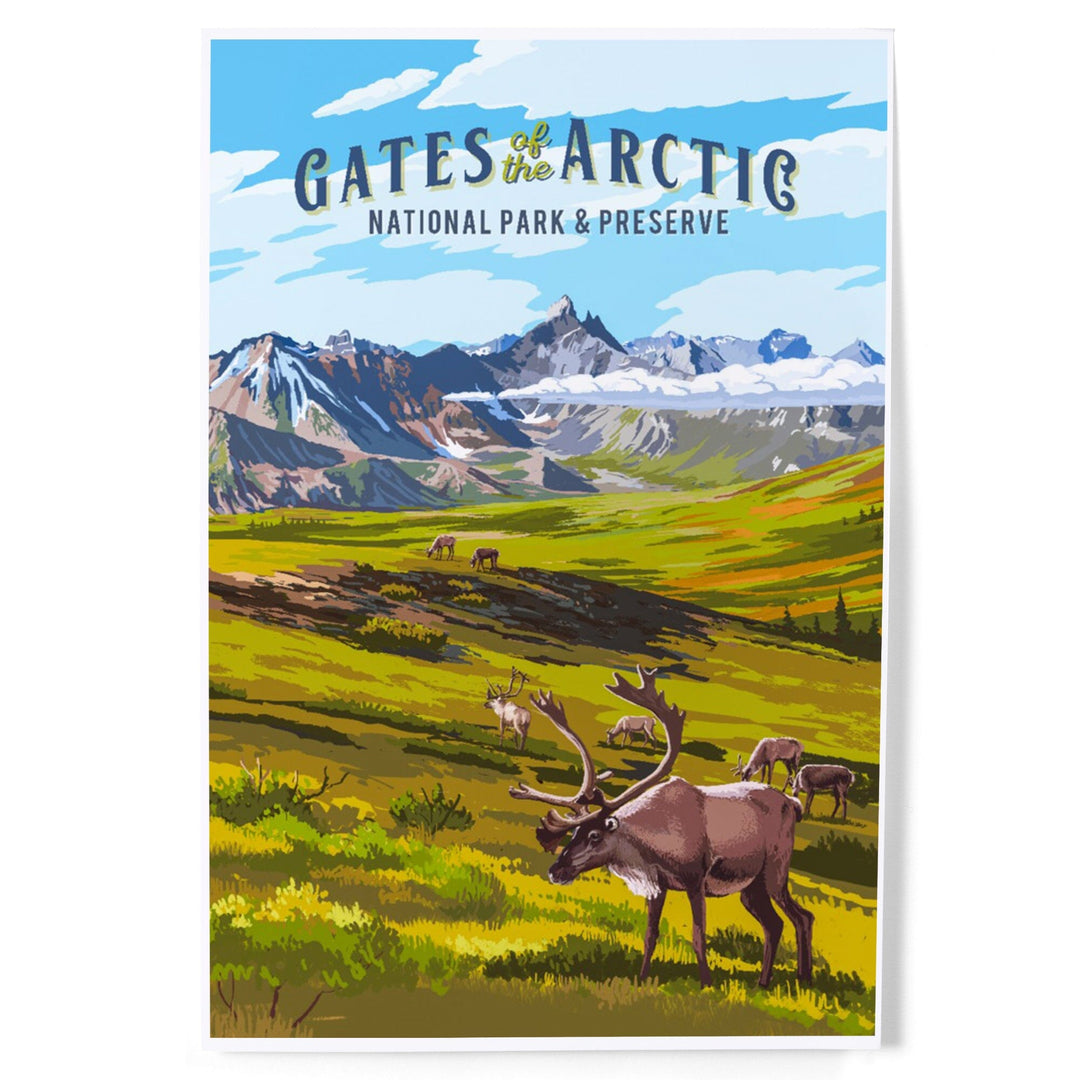 Gates of the Arctic National Park and Preserve, Alaska, Painterly National Park Series, Art & Giclee Prints - Lantern Press