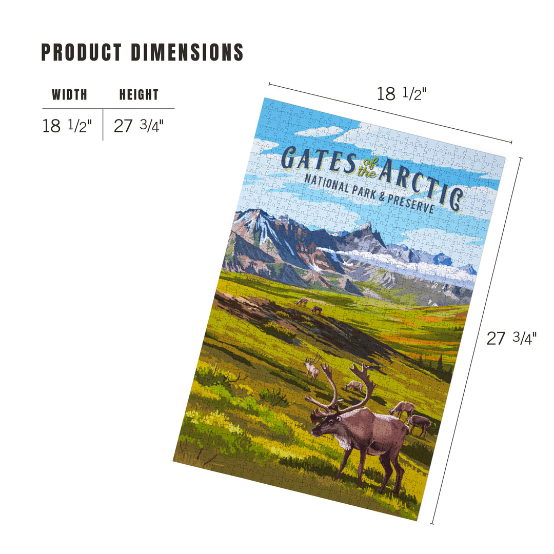 Gates of the Arctic National Park and Preserve, Alaska, Painterly National Park Series, Jigsaw Puzzle Puzzle Lantern Press 