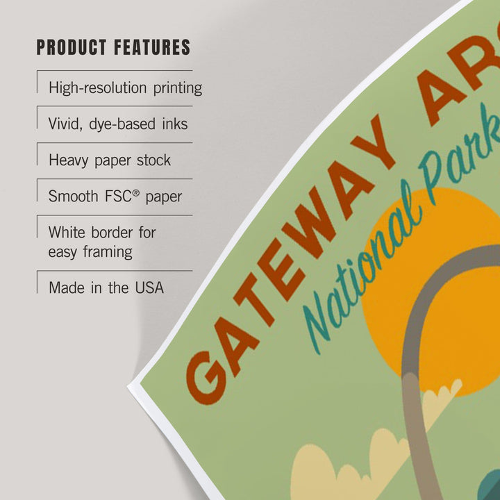 Gateway Arch National Park, Missouri, Geometric National Park Series, Art & Giclee Prints Art Lantern Press 