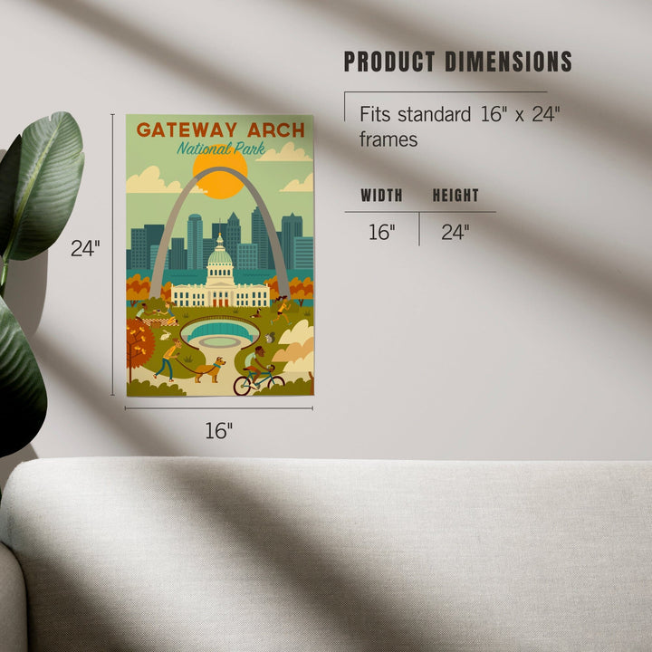 Gateway Arch National Park, Missouri, Geometric National Park Series, Art & Giclee Prints Art Lantern Press 