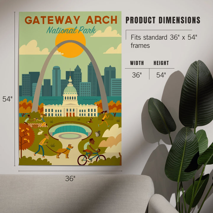 Gateway Arch National Park, Missouri, Geometric National Park Series, Art & Giclee Prints Art Lantern Press 