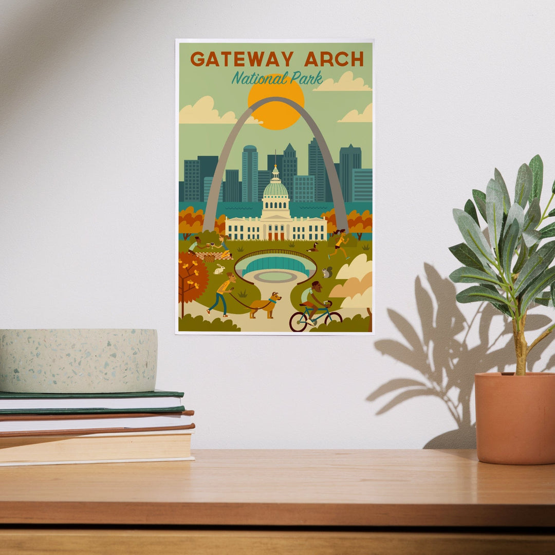 Gateway Arch National Park, Missouri, Geometric National Park Series, Art & Giclee Prints Art Lantern Press 