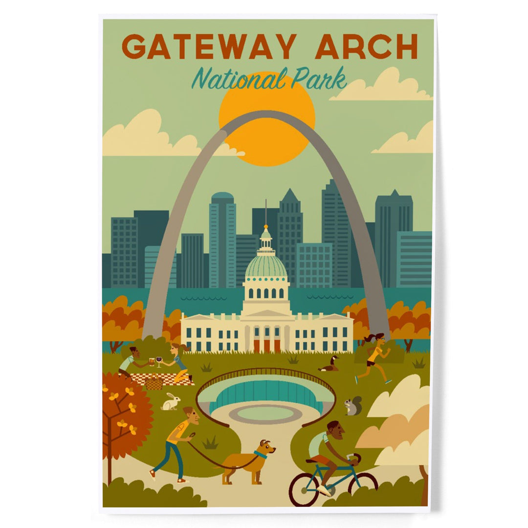 Gateway Arch National Park, Missouri, Geometric National Park Series, Art & Giclee Prints Art Lantern Press 