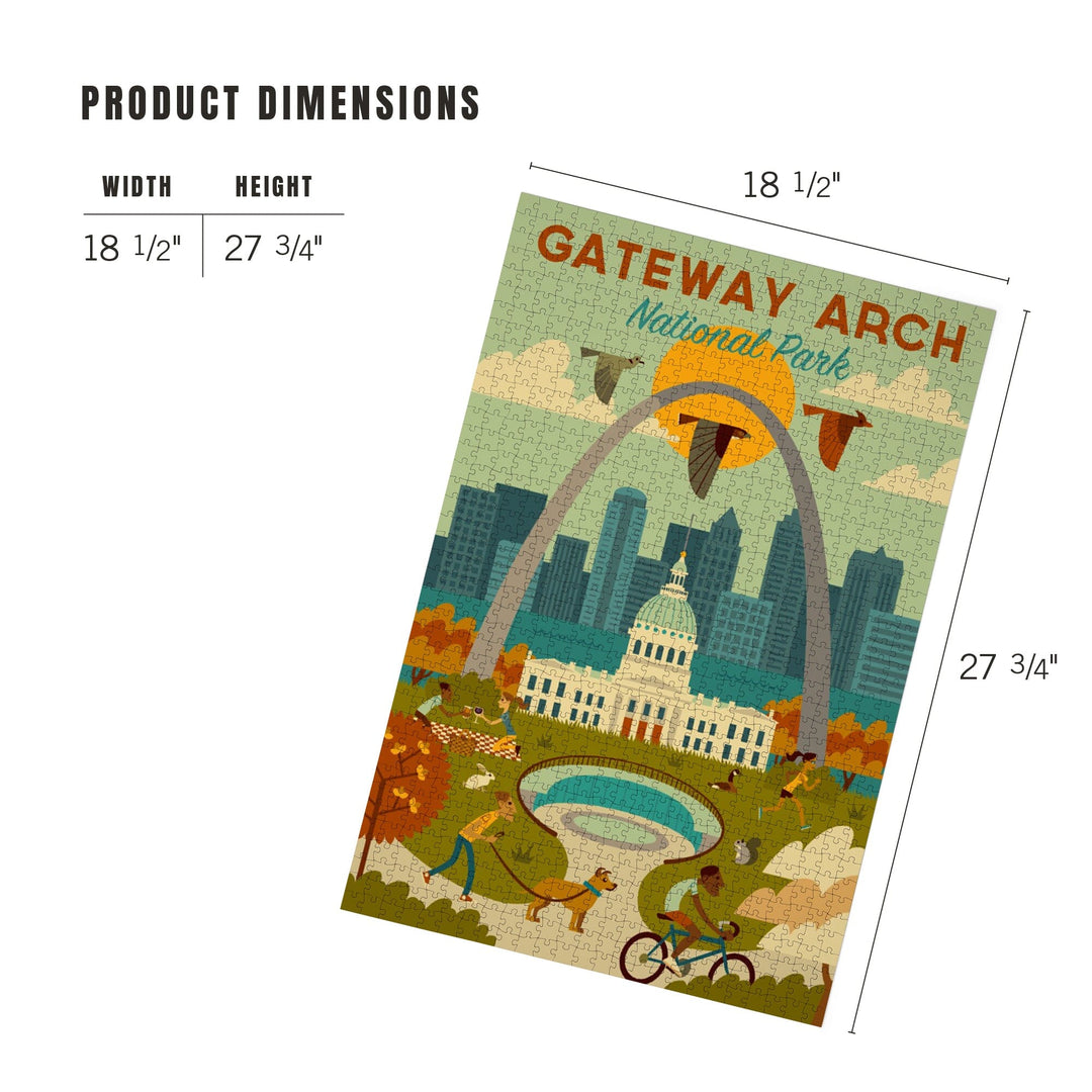 Gateway Arch National Park, Missouri, Geometric National Park Series, Jigsaw Puzzle Puzzle Lantern Press 