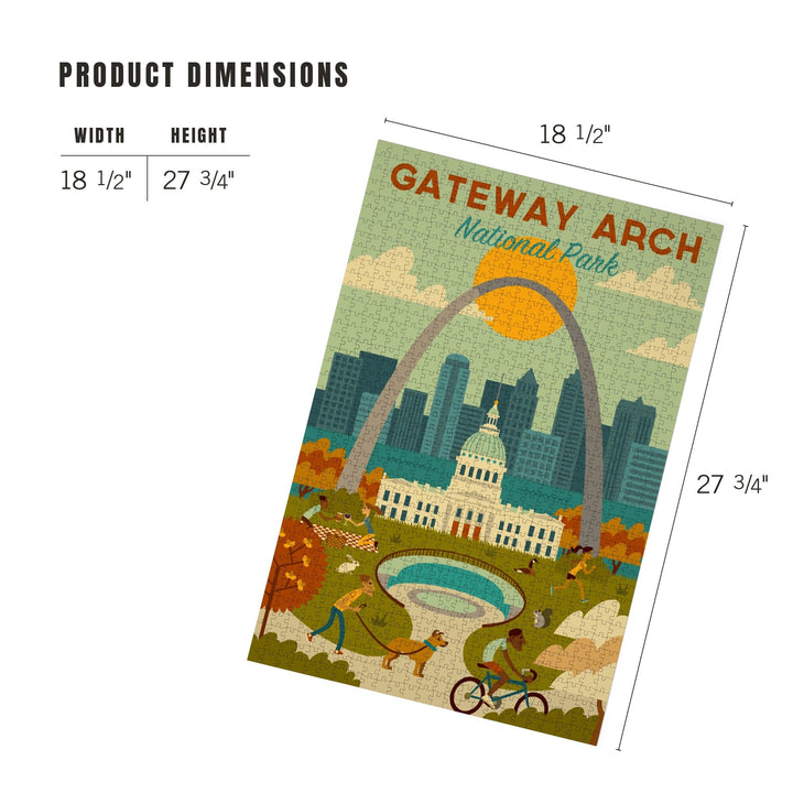 Gateway Arch National Park, Missouri, Geometric National Park Series, Jigsaw Puzzle Puzzle Lantern Press 