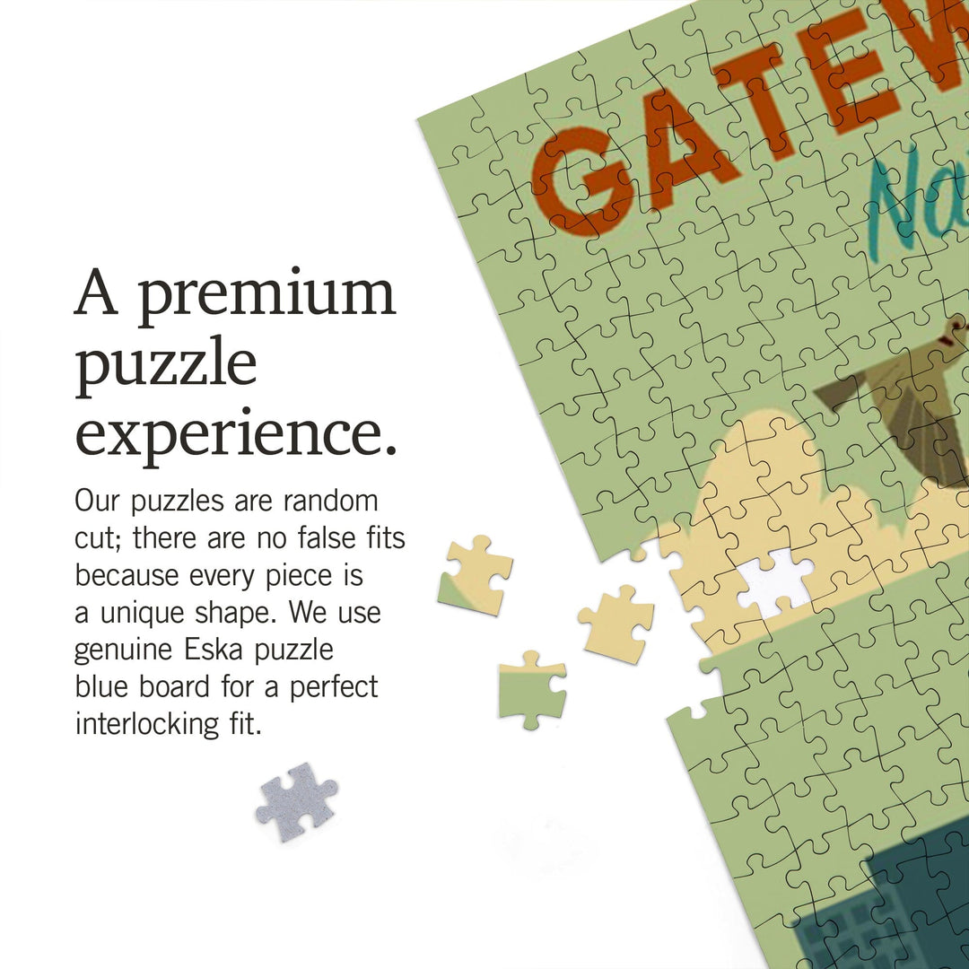 Gateway Arch National Park, Missouri, Geometric National Park Series, Jigsaw Puzzle Puzzle Lantern Press 