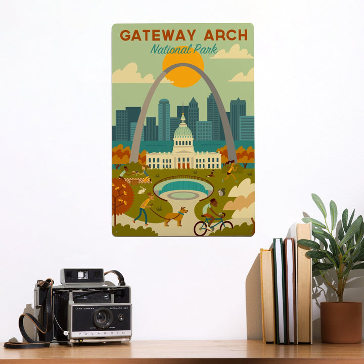 Gateway Arch National Park, Missouri, Geometric National Park Series, Metal Signs Metal Lantern Press 