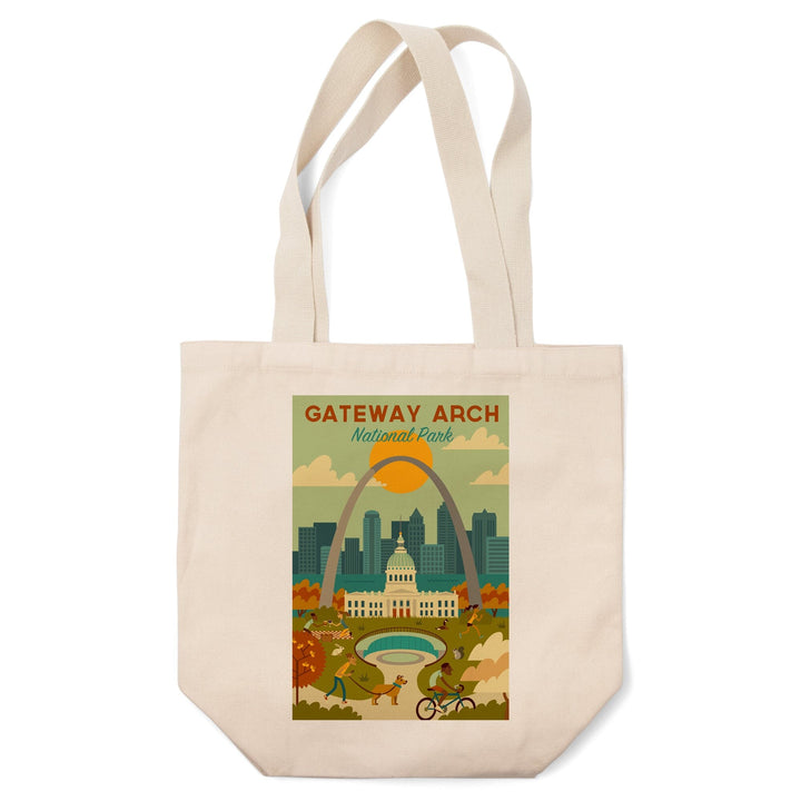 Gateway Arch National Park, Missouri, Geometric National Park Series, Tote Bag Totes Lantern Press 