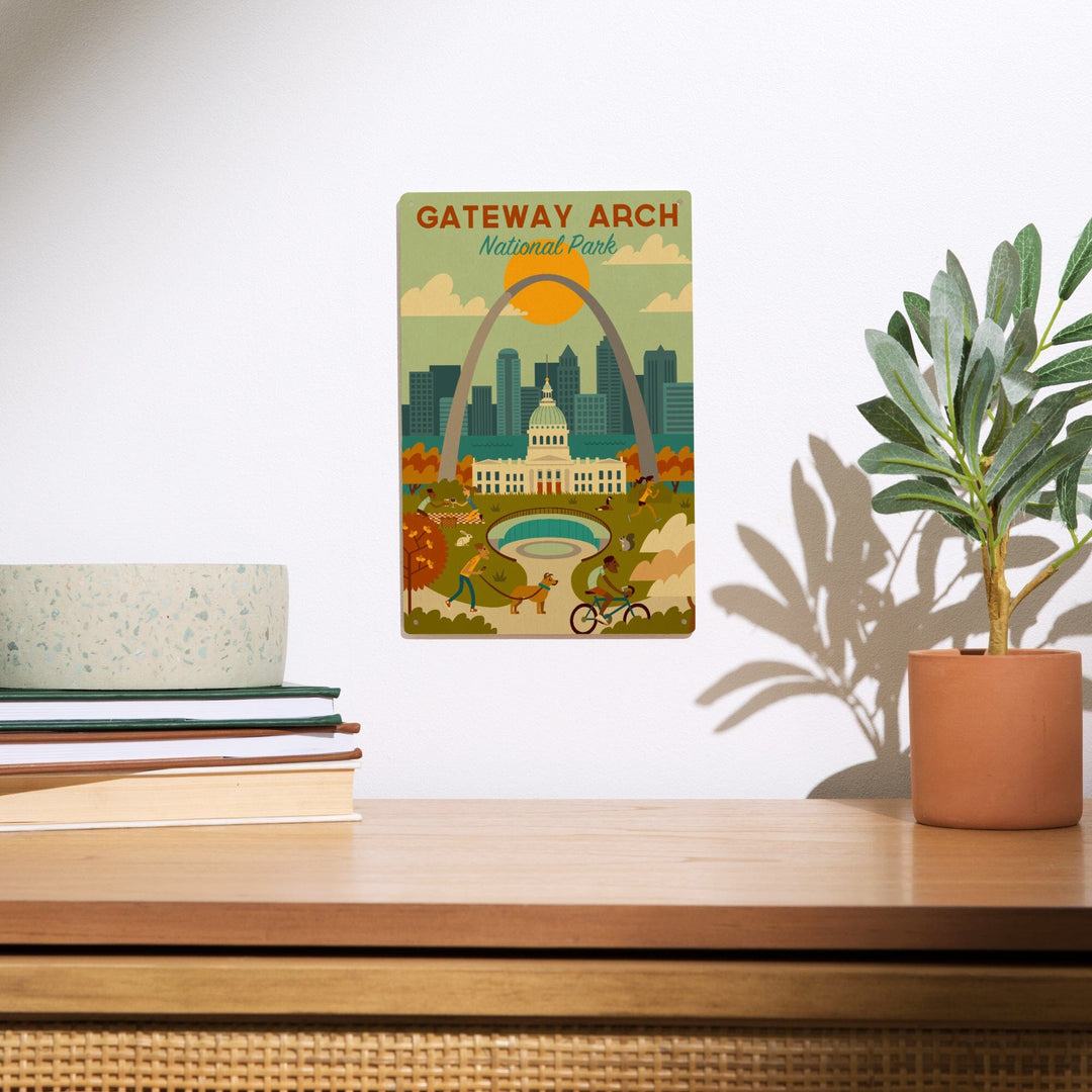 Gateway Arch National Park, Missouri, Geometric National Park Series, Wood Signs and Postcards Wood Lantern Press 