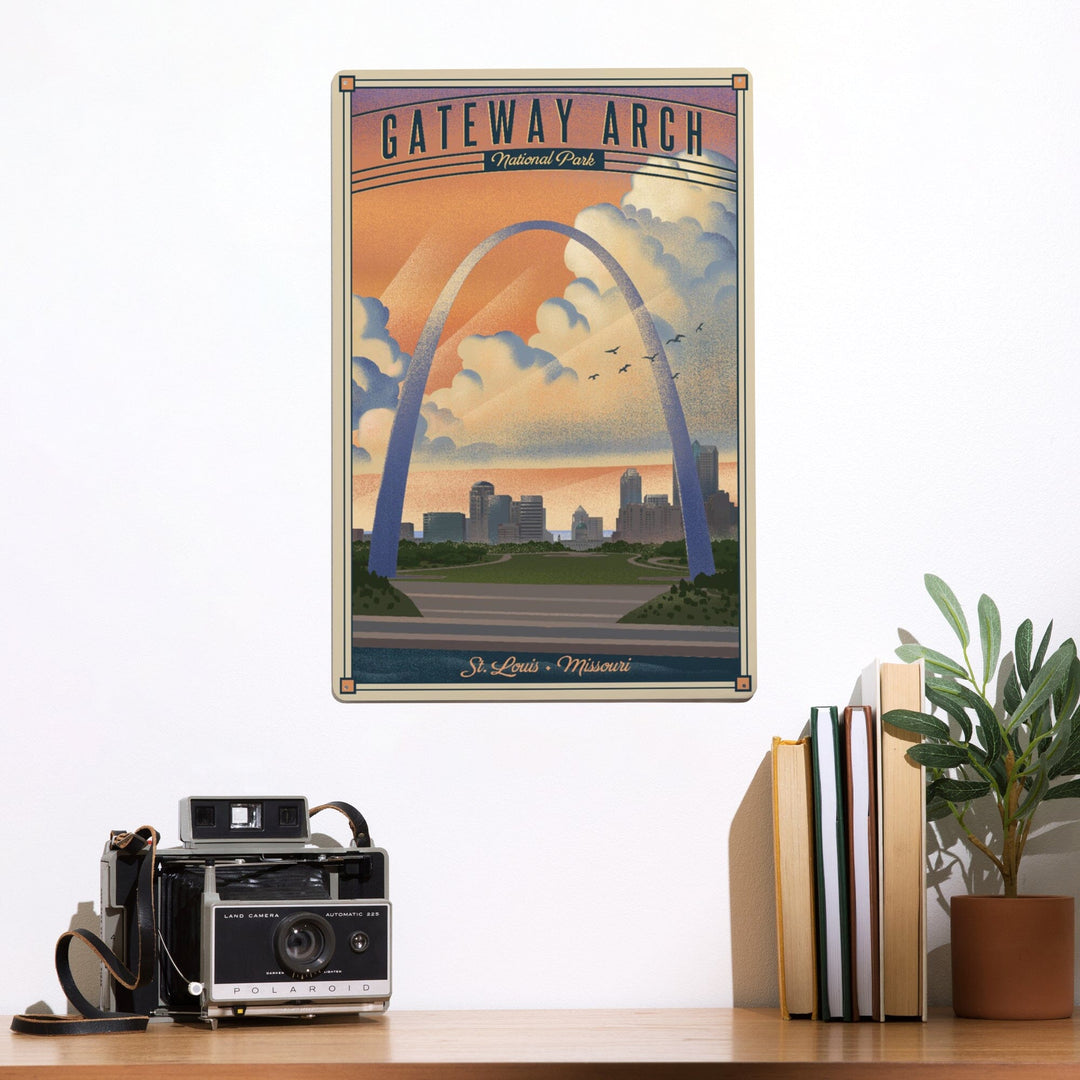 Gateway Arch National Park, Missouri, Lithograph National Park Series, Metal Signs Metal Lantern Press 