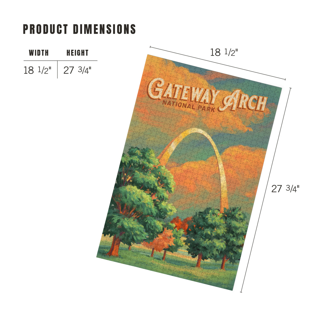 Gateway Arch National Park, Missouri, Oil Painting, Jigsaw Puzzle Puzzle Lantern Press 