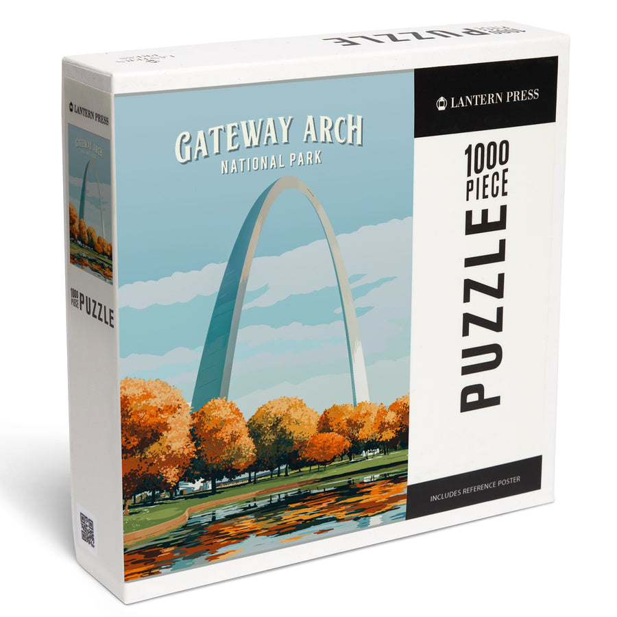 Gateway Arch National Park, Missouri, Painterly National Park Series, Jigsaw Puzzle Puzzle Lantern Press 