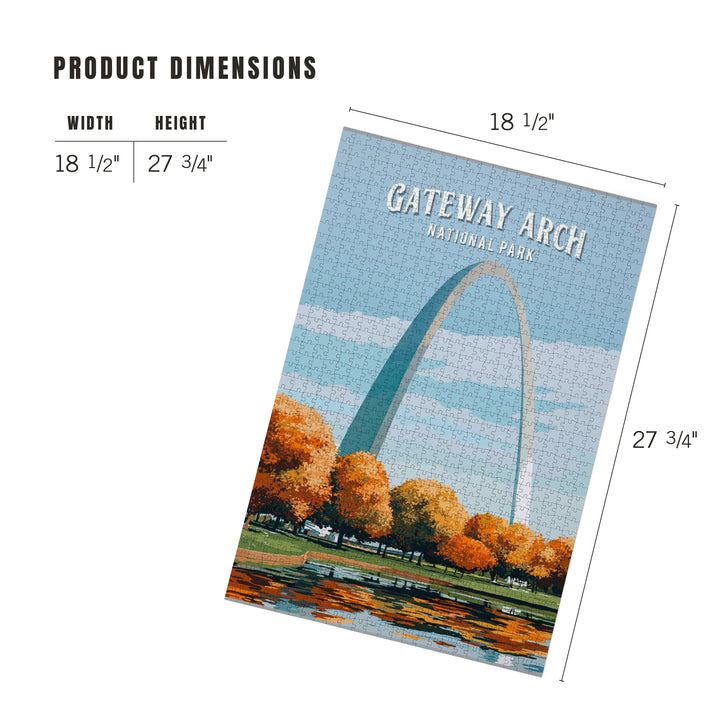 Gateway Arch National Park, Missouri, Painterly National Park Series, Jigsaw Puzzle Puzzle Lantern Press 