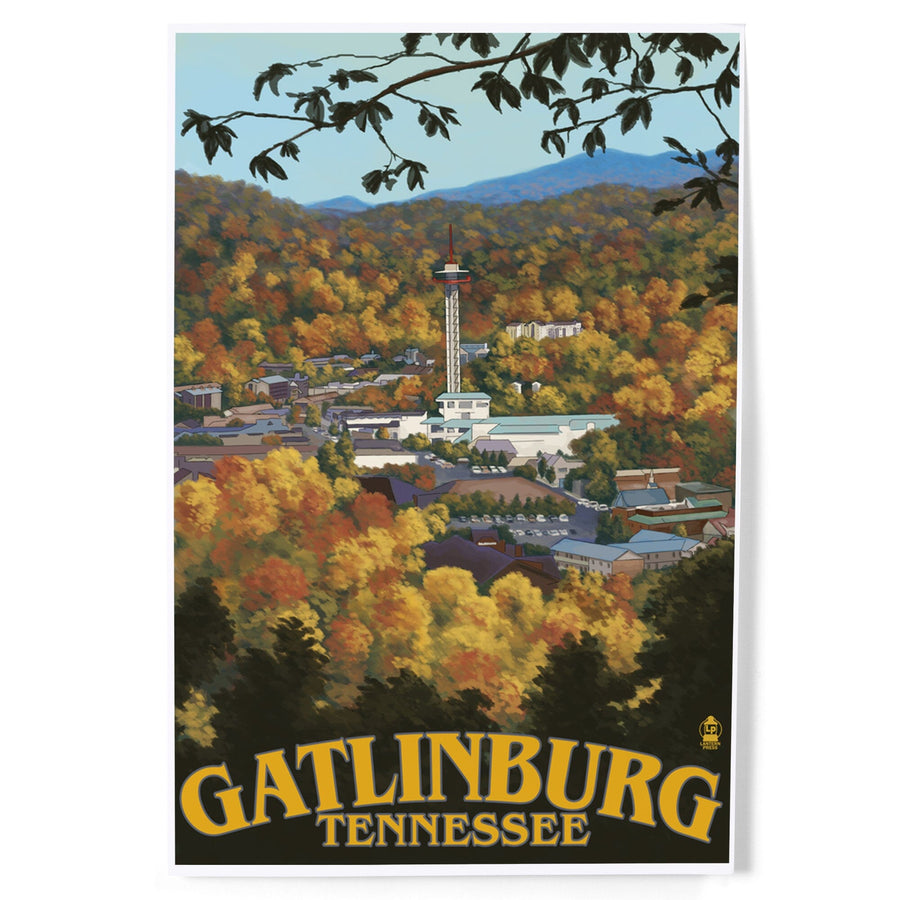 Gatlinburg, Tennessee, Town Scene, Art & Giclee Prints Art Lantern Press 