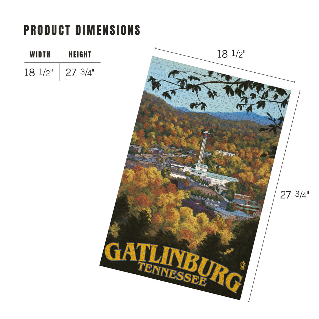 Gatlinburg, Tennessee, Town Scene, Jigsaw Puzzle Puzzle Lantern Press 