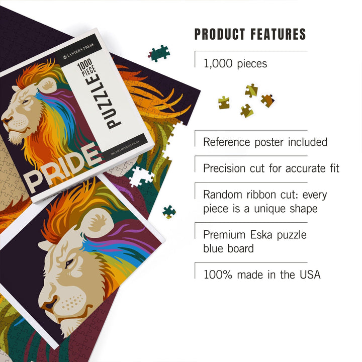 Gay Pride, Lion, Jigsaw Puzzle Puzzle Lantern Press 