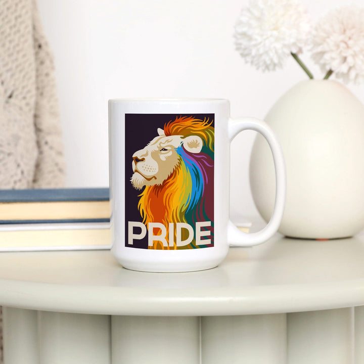 Gay Pride, Lion, Lantern Press Artwork, Ceramic Mug Mugs Lantern Press 