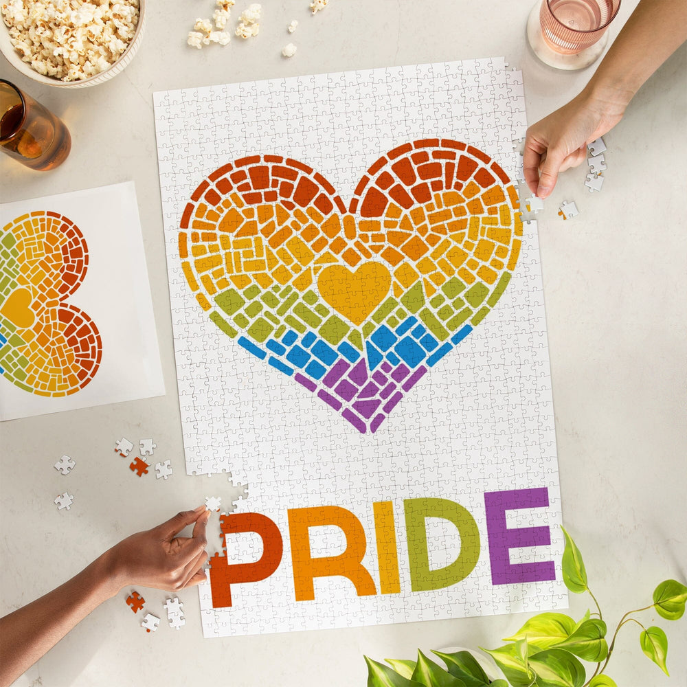 Gay Pride, Mosaic Heart, Jigsaw Puzzle Puzzle Lantern Press 