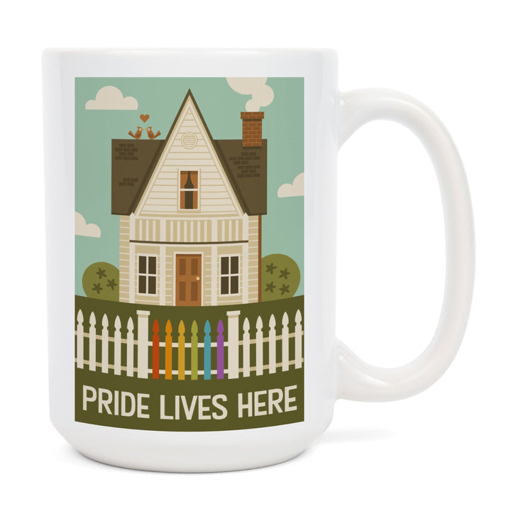 Gay Pride, Pride Lives Here, Lantern Press Artwork, Ceramic Mug Mugs Lantern Press 
