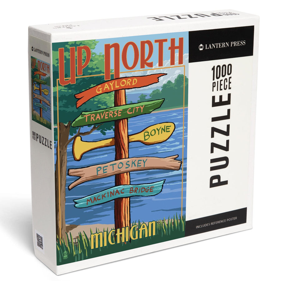 Gaylord, Michigan, Up North, Destinations Sign, Jigsaw Puzzle Puzzle Lantern Press 
