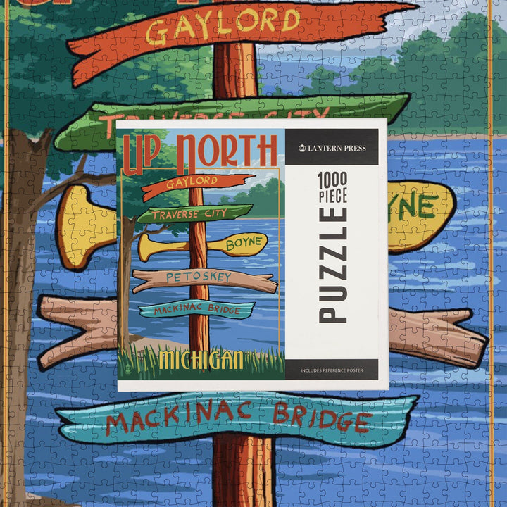 Gaylord, Michigan, Up North, Destinations Sign, Jigsaw Puzzle Puzzle Lantern Press 