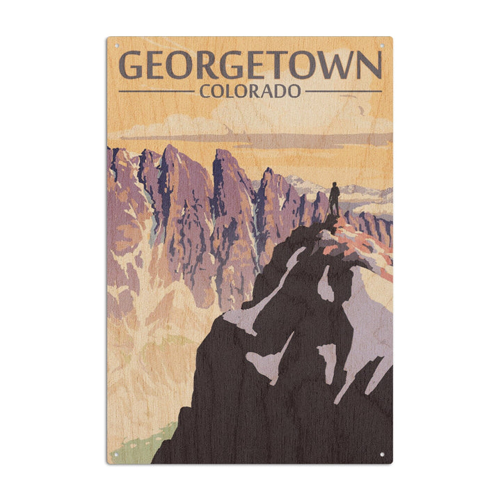 Georgetown, Colorado, The Sharkstooth, Lantern Press Artwork, Wood Signs and Postcards Wood Lantern Press 10 x 15 Wood Sign 