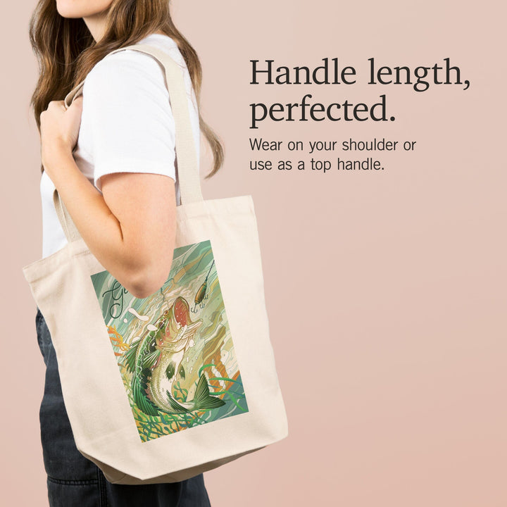 Georgia, Fish All Day, Bass, Tote Bag Totes Lantern Press 