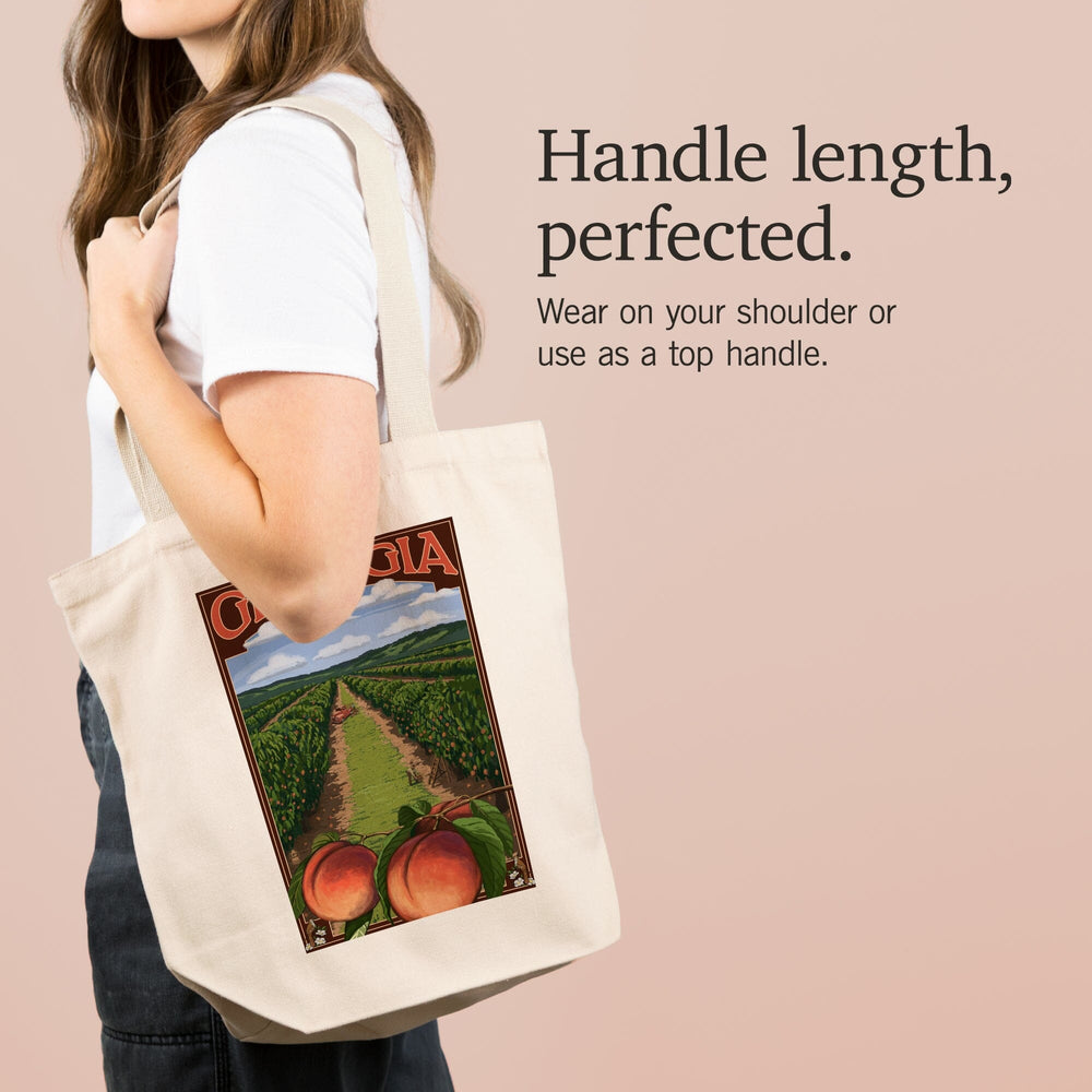 Georgia, Peach Orchard Scene, Tote Bag Totes Lantern Press 