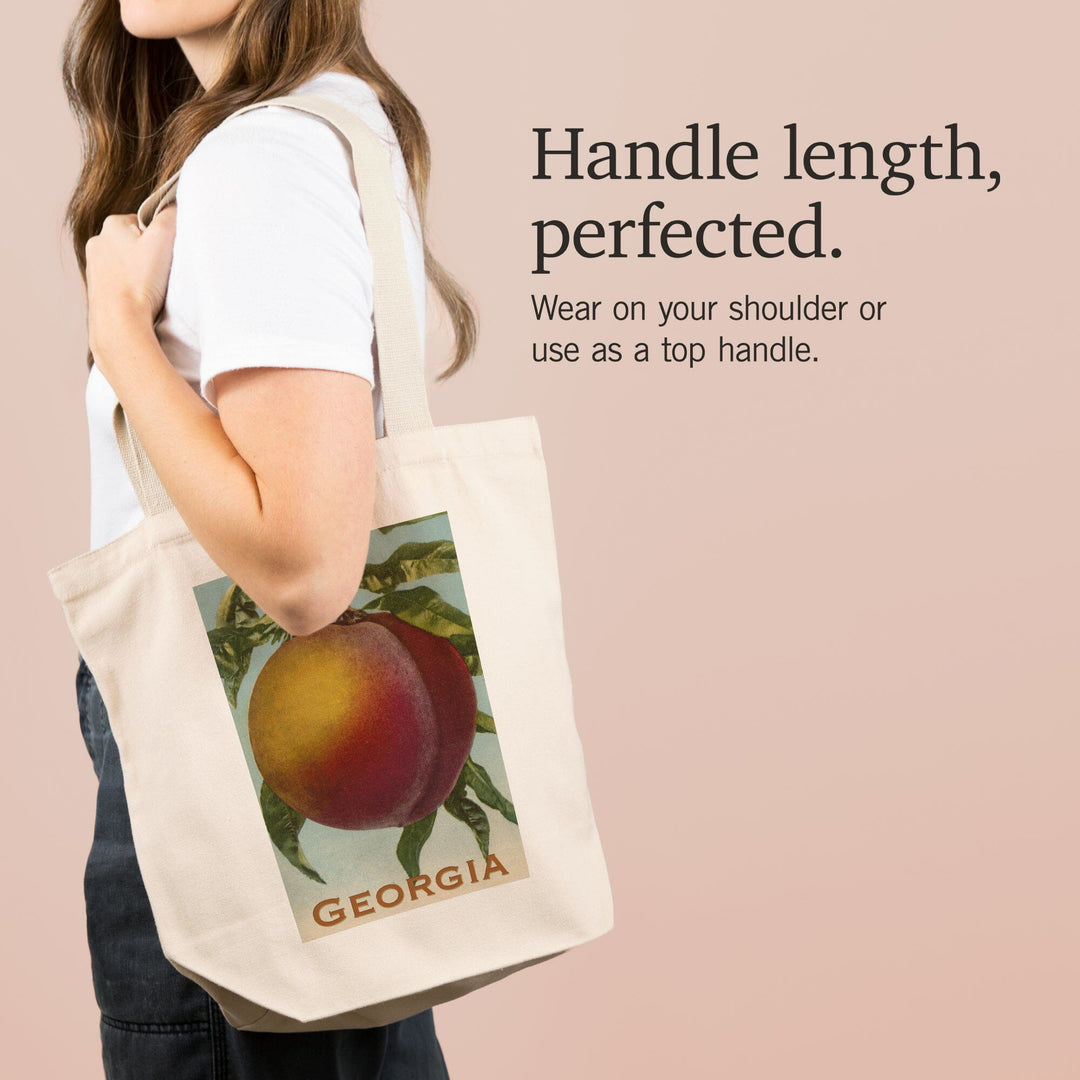 Georgia Peach, Vintage Lithograph, Tote Bag Totes Lantern Press 