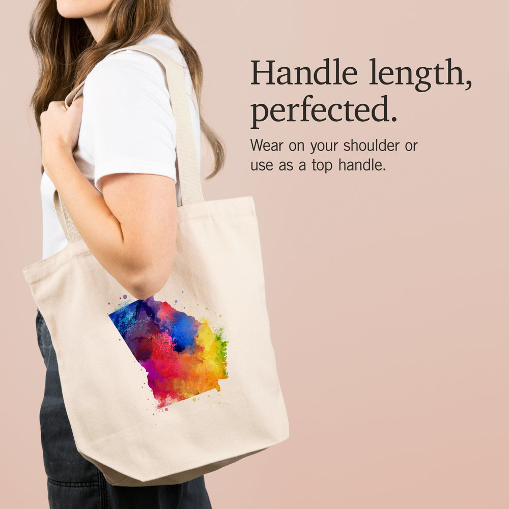 Georgia, State Abstract Watercolor, No text, Tote Bag Totes Lantern Press 