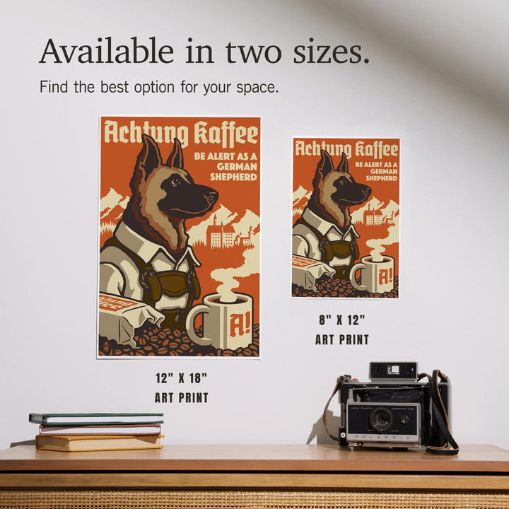 German Shepherd, Retro Coffee Ad, Art & Giclee Prints Art Lantern Press 
