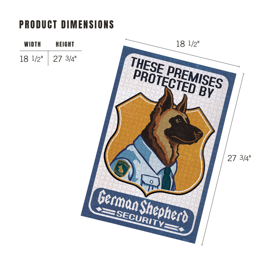 German Shepherd Security, Dog Sign, Jigsaw Puzzle Puzzle Lantern Press 