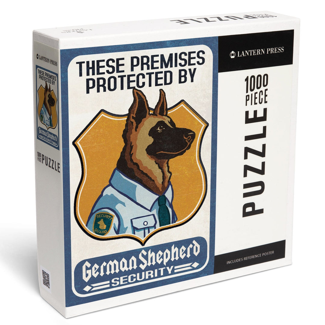 German Shepherd Security, Dog Sign, Jigsaw Puzzle Puzzle Lantern Press 