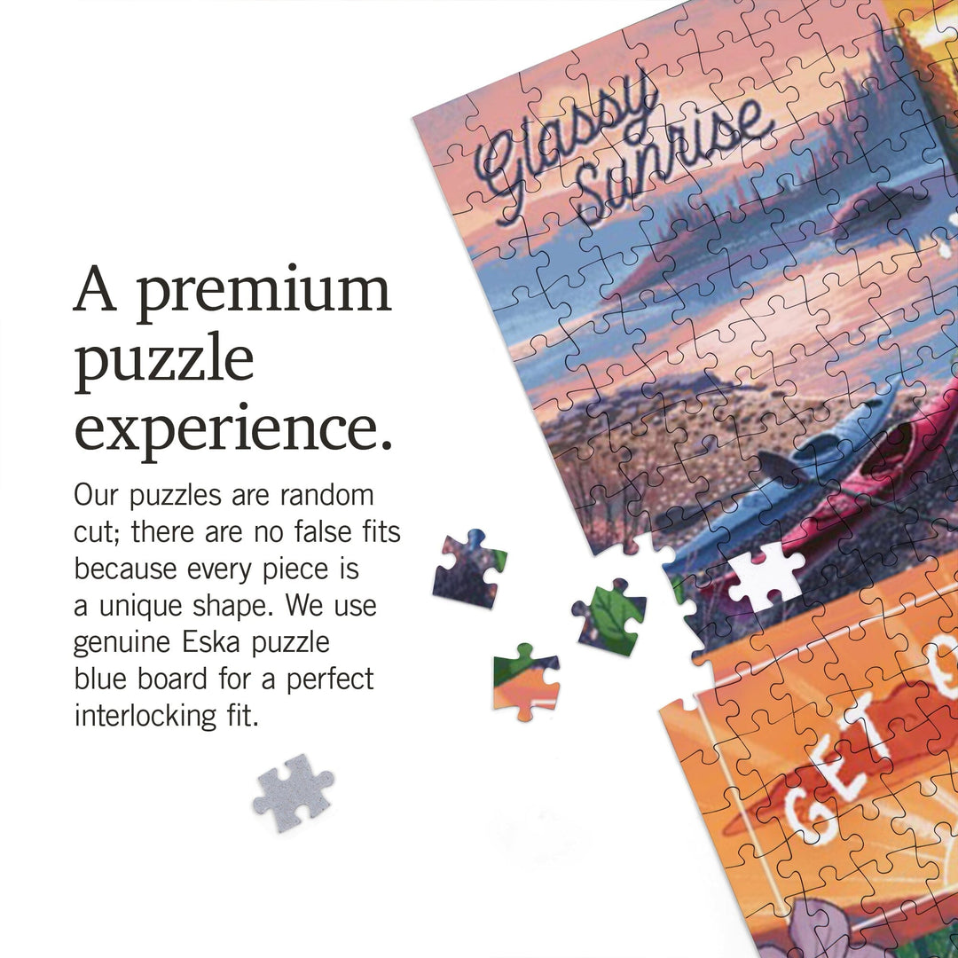 Get Outside Series Collage, Jigsaw Puzzle Puzzle Lantern Press 