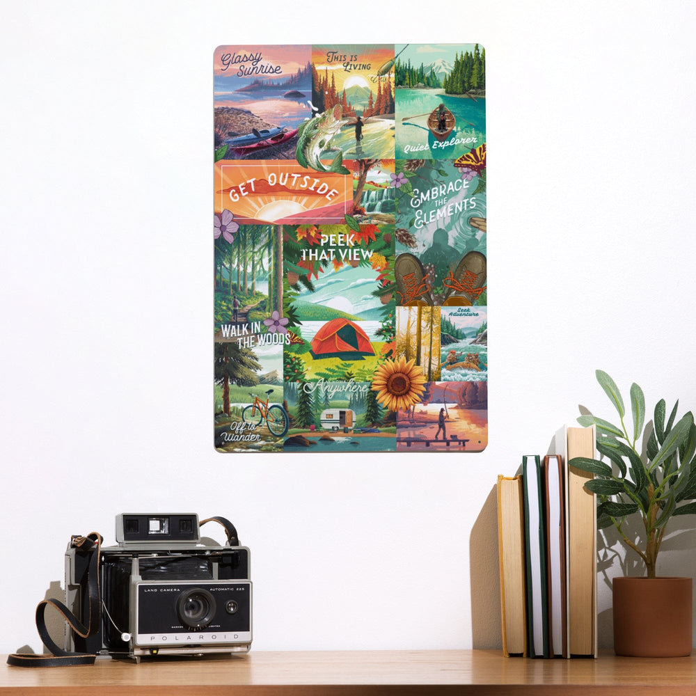 Get Outside Series Collage, Metal Signs Metal Lantern Press 
