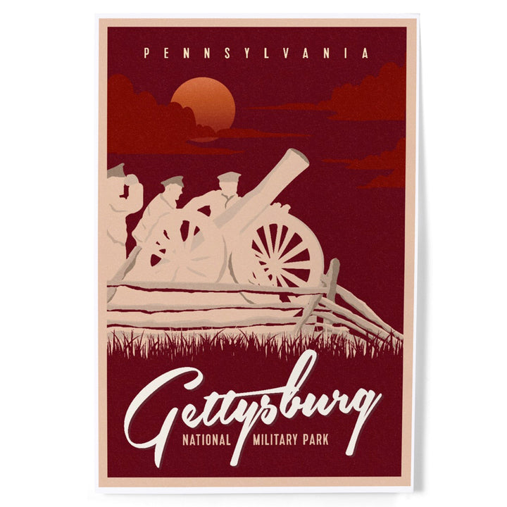 Gettysburg National Military Park, Pennsylvania, Soldiers and Cannons, Art & Giclee Prints Art Lantern Press 8 x 12 Art Print 