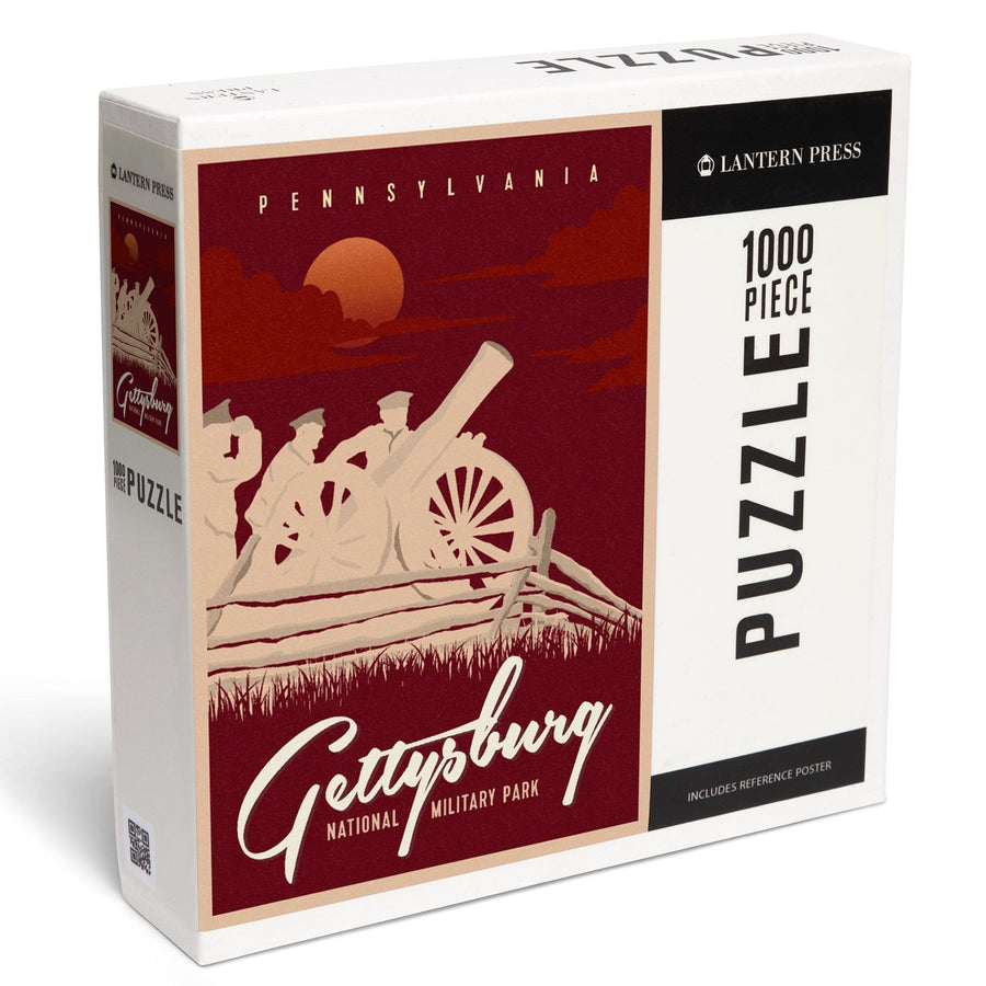 Gettysburg National Military Park, Pennsylvania, Soldiers and Cannons, Jigsaw Puzzle Puzzle Lantern Press 