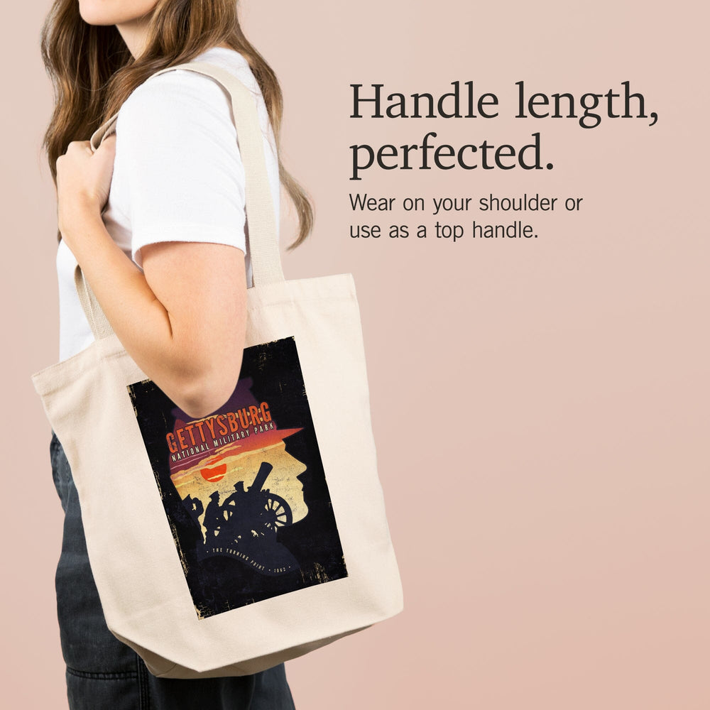 Gettysburg National Military Park, Pennsylvania, Soldiers and Cannons,, Tote Bag Totes Lantern Press 