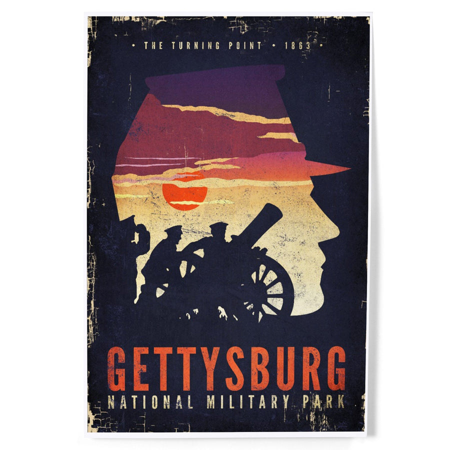Gettysburg National Military Park, Pennsylvania, The Turning Point, Soldiers and Cannons, Art & Giclee Prints Art Lantern Press 