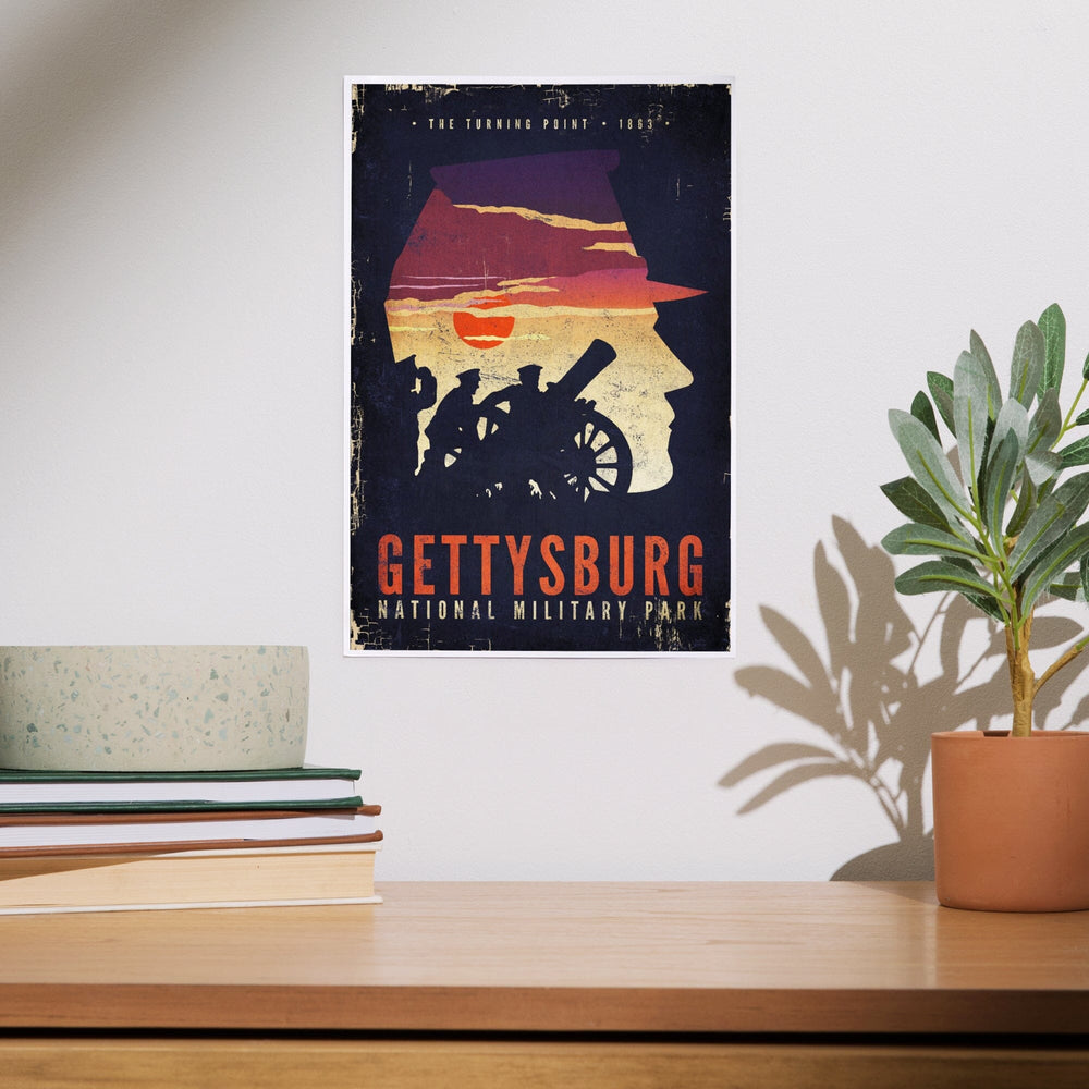 Gettysburg National Military Park, Pennsylvania, The Turning Point, Soldiers and Cannons, Art & Giclee Prints Art Lantern Press 