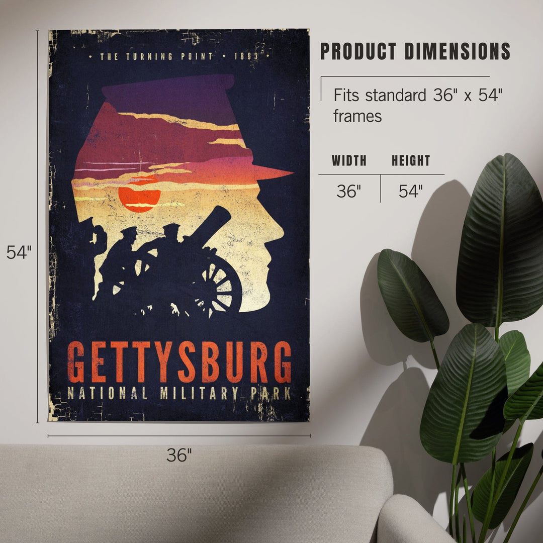 Gettysburg National Military Park, Pennsylvania, The Turning Point, Soldiers and Cannons, Art & Giclee Prints Art Lantern Press 