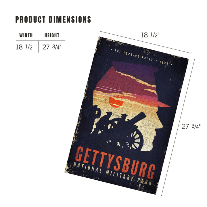 Gettysburg National Military Park, Pennsylvania, The Turning Point, Soldiers and Cannons, Jigsaw Puzzle Puzzle Lantern Press 