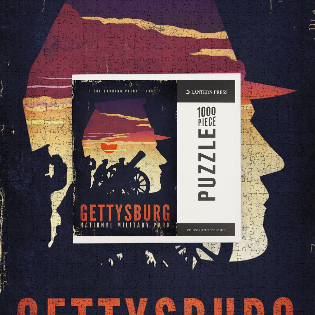 Gettysburg National Military Park, Pennsylvania, The Turning Point, Soldiers and Cannons, Jigsaw Puzzle Puzzle Lantern Press 
